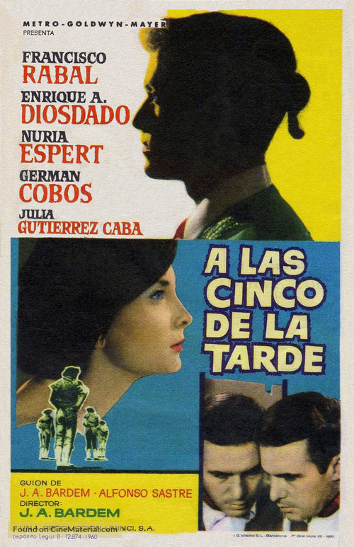 A las cinco de la tarde - Spanish Movie Poster