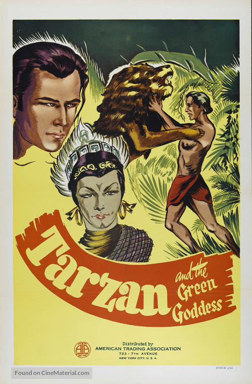 Tarzan and the Green Goddess - Re-release movie poster