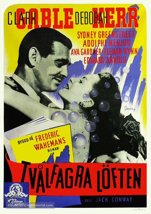 The Hucksters - Swedish Movie Poster