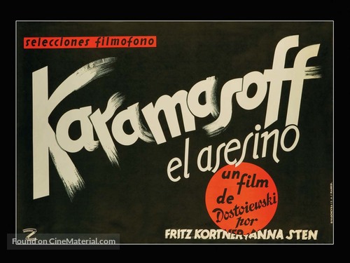 Der M&ouml;rder Dimitri Karamasoff - Spanish Movie Poster