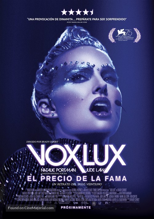 Vox Lux - Argentinian Movie Poster