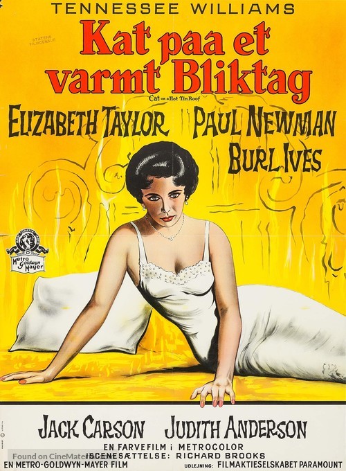 Cat on a Hot Tin Roof - Danish Movie Poster