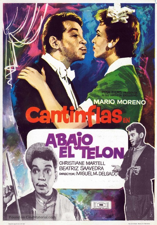 Abajo el tel&oacute;n - Spanish Movie Poster