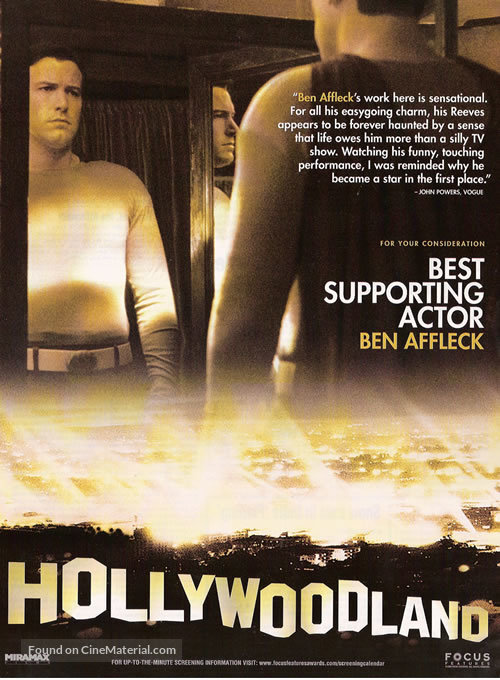 Hollywoodland - For your consideration movie poster