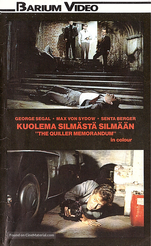 The Quiller Memorandum - Finnish VHS movie cover