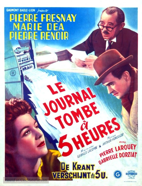 Le journal tombe &agrave; cinq heures - Belgian Movie Poster