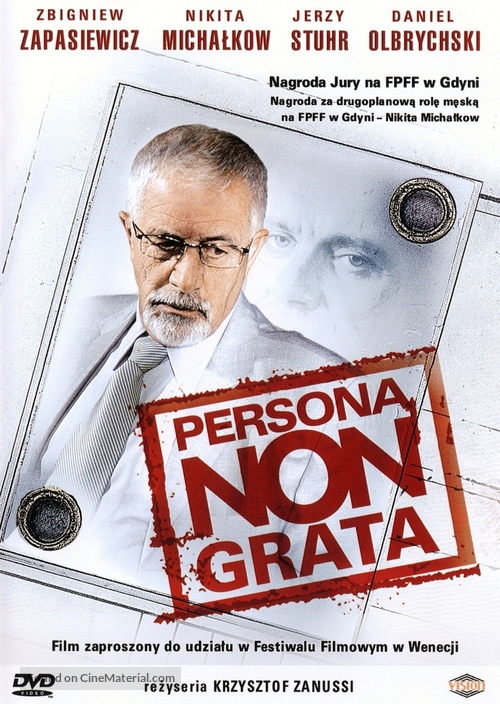 Persona non grata - Polish DVD movie cover