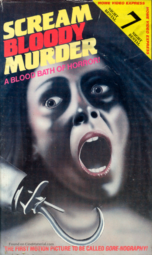 Scream Bloody Murder - VHS movie cover