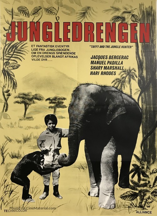 Taffy and the Jungle Hunter - Danish Movie Poster