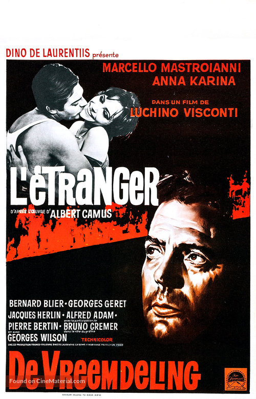Lo straniero - Belgian Movie Poster