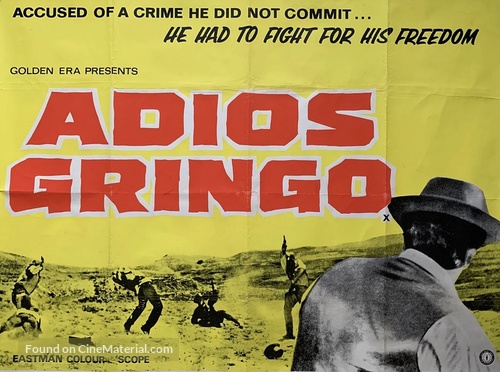 Adi&oacute;s gringo - British Movie Poster