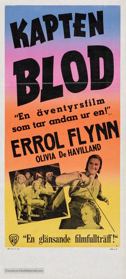 Captain Blood - Swedish Movie Poster