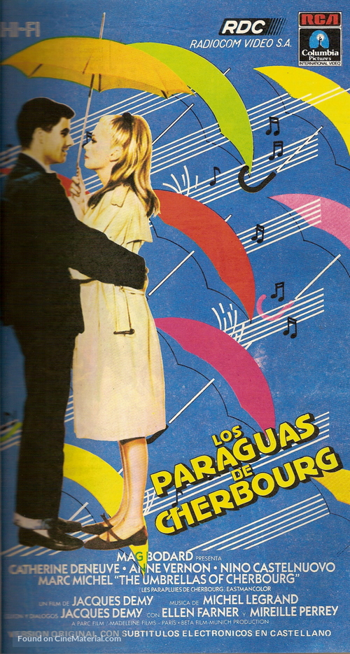 Les parapluies de Cherbourg - Argentinian VHS movie cover