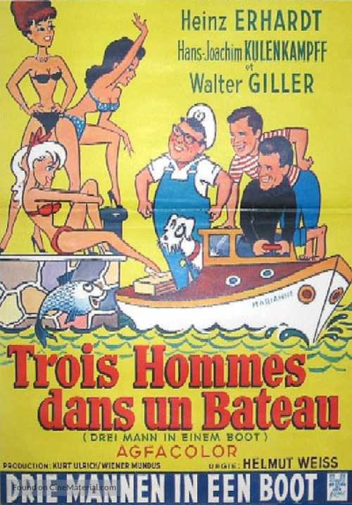 Drei Mann in einem Boot - Belgian Movie Poster