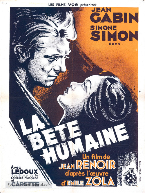 La b&ecirc;te humaine - French Movie Poster