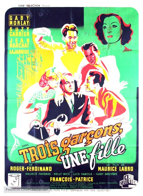 Trois gar&ccedil;ons, une fille - French Movie Poster