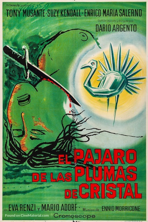 L&#039;uccello dalle piume di cristallo - Argentinian Movie Poster