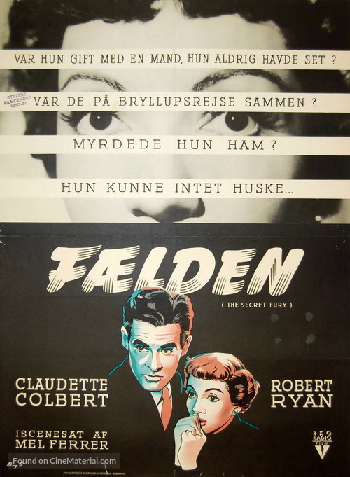 The Secret Fury - Danish Movie Poster