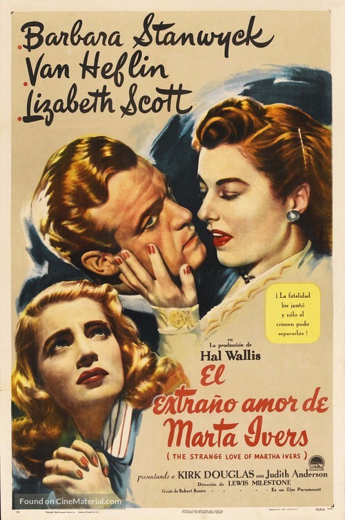 The Strange Love of Martha Ivers - Spanish Movie Poster