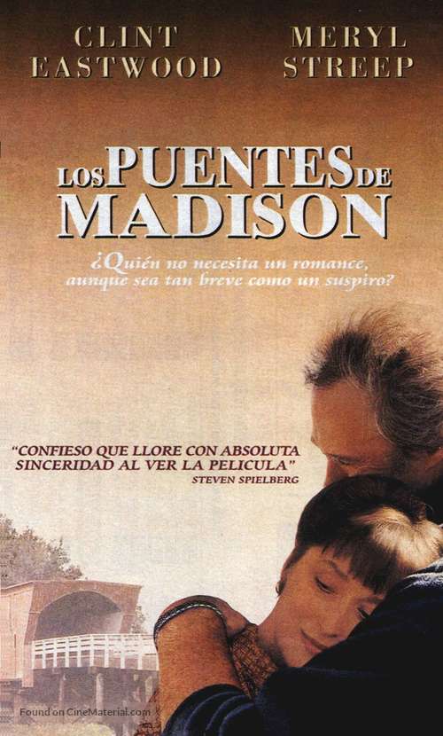 The Bridges Of Madison County - Spanish VHS movie cover