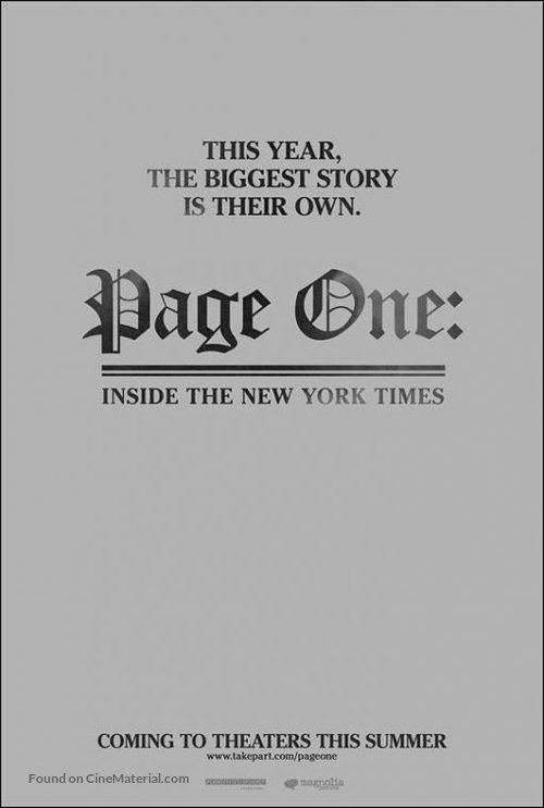 Page One: A Year Inside the New York Times - Movie Poster