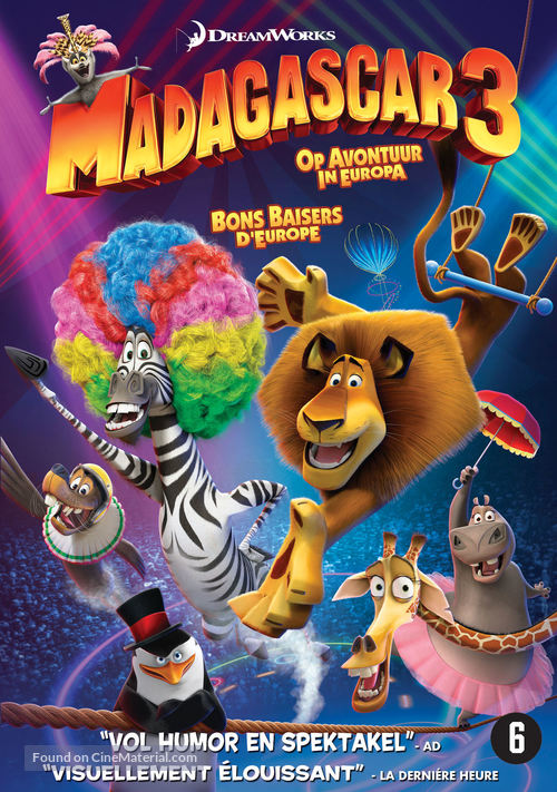 Madagascar 3: Europe&#039;s Most Wanted - Dutch DVD movie cover