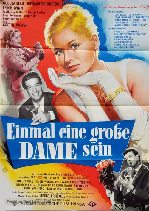 Einmal eine grosse Dame sein - German Movie Poster