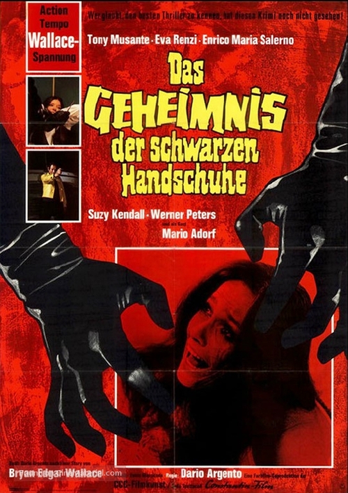L&#039;uccello dalle piume di cristallo - German Movie Poster