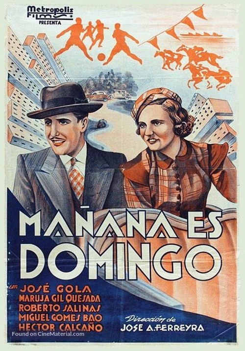 Ma&ntilde;ana es domingo - Argentinian Movie Poster