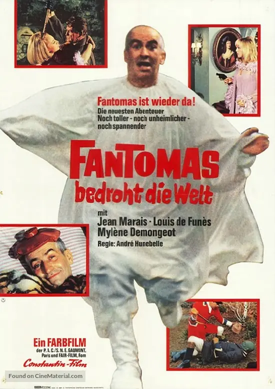 Fant&ocirc;mas contre Scotland Yard - German Movie Poster