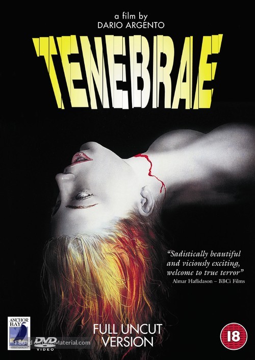 Tenebre - British DVD movie cover