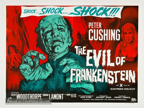 The Evil of Frankenstein - British Movie Poster