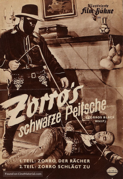 Zorro&#039;s Black Whip - German poster