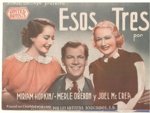 These Three - Spanish Movie Poster