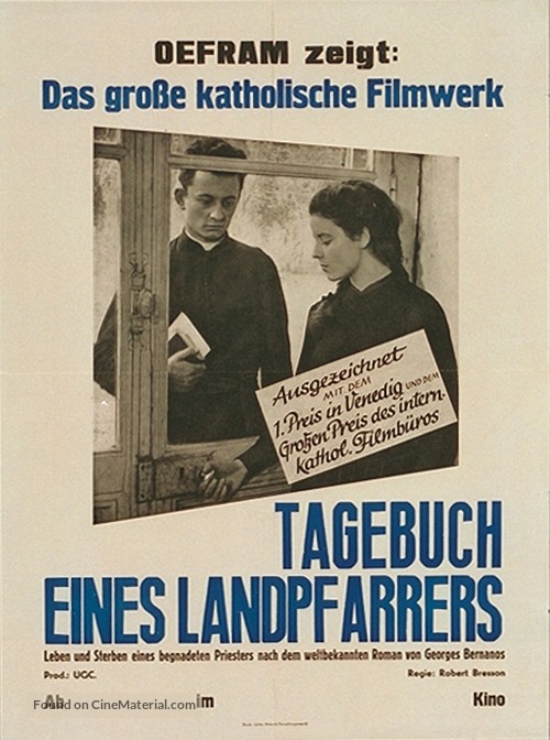 Journal d&#039;un cur&eacute; de campagne - German Movie Poster