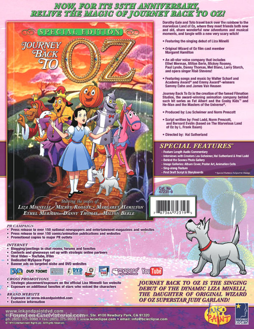 Journey Back to Oz - Video release movie poster