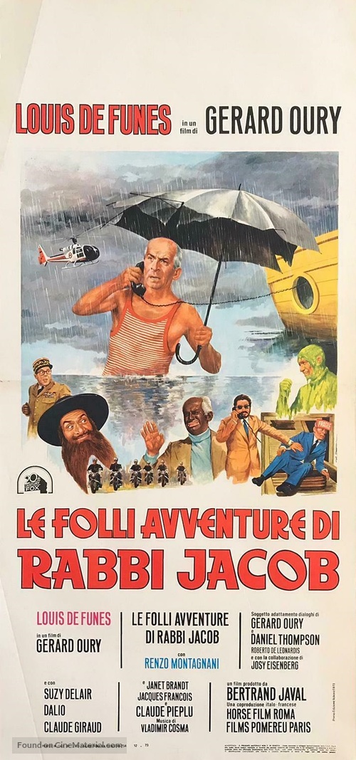 Les aventures de Rabbi Jacob - Italian Movie Poster