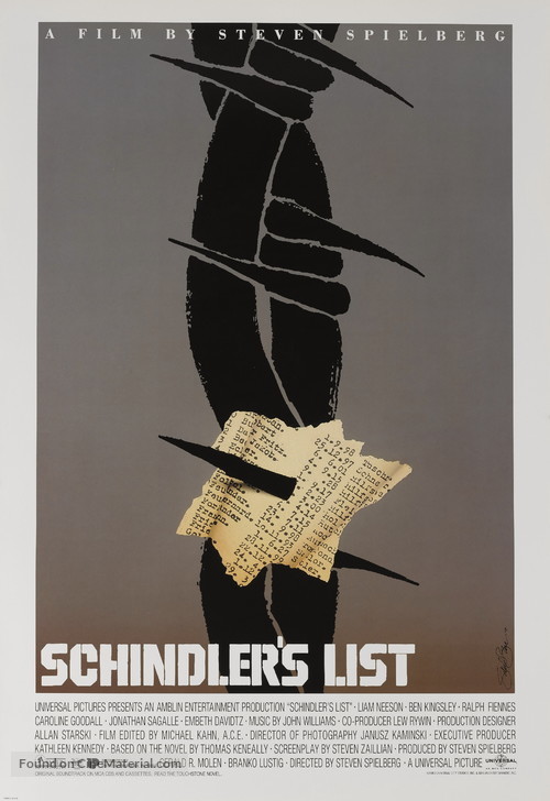 Schindler&#039;s List - Movie Poster