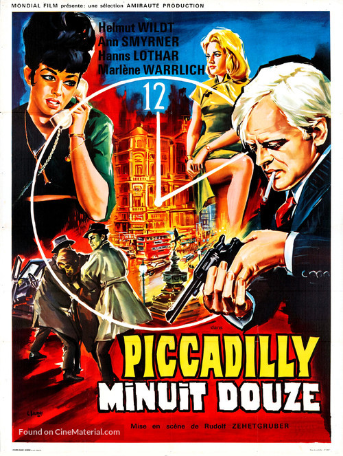 Piccadilly null Uhr zw&ouml;lf - French Movie Poster