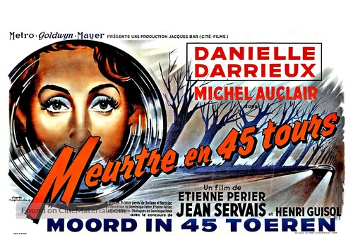Meurtre en 45 tours - Belgian Movie Poster