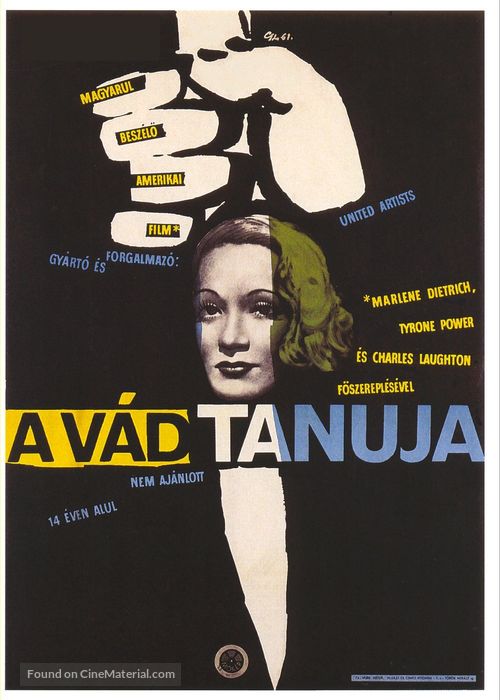 Witness for the Prosecution - Hungarian Movie Poster