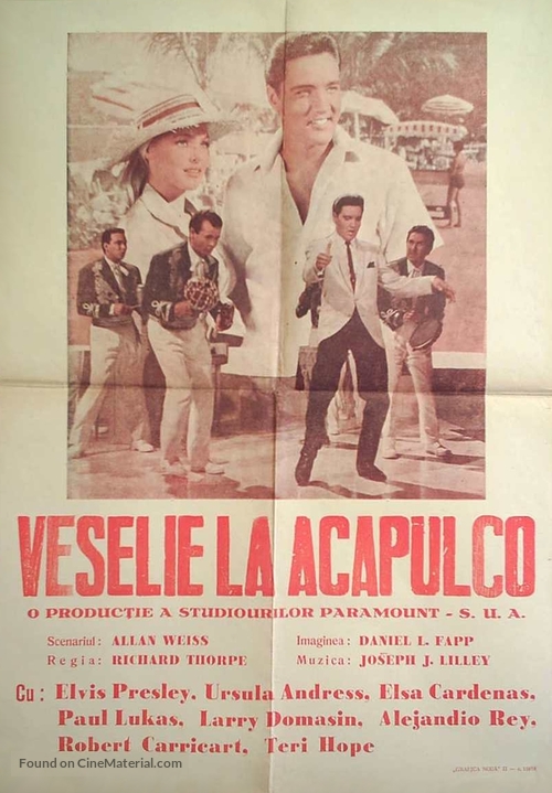 Fun in Acapulco - Romanian Movie Poster
