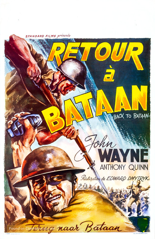 Back to Bataan - Belgian Movie Poster