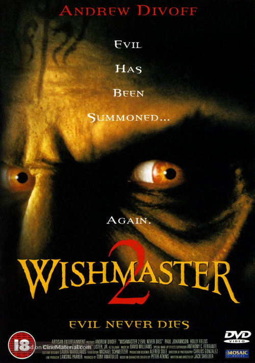 Wishmaster 2: Evil Never Dies - British DVD movie cover