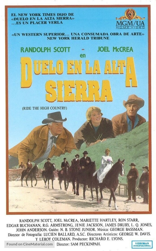 Ride the High Country - Spanish VHS movie cover