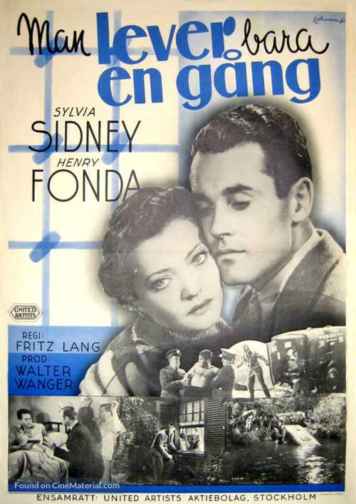 You Only Live Once - Swedish Movie Poster