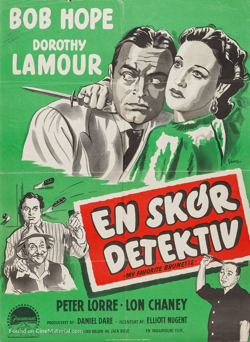 My Favorite Brunette - Danish Movie Poster