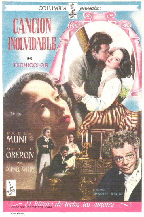 A Song to Remember - Spanish Movie Poster