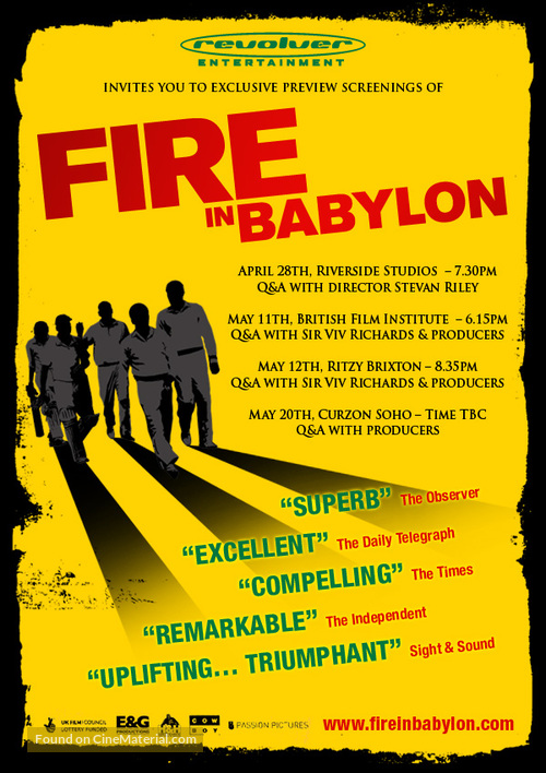 Fire in Babylon - British Movie Poster