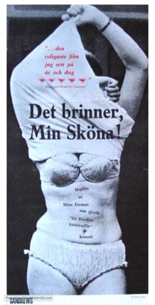 Hor&iacute;, m&aacute; panenko - Swedish Movie Poster